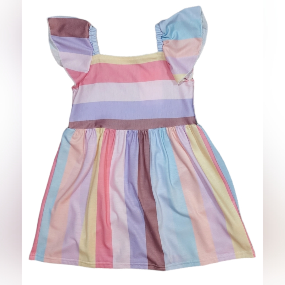 Rainbow stripe dress